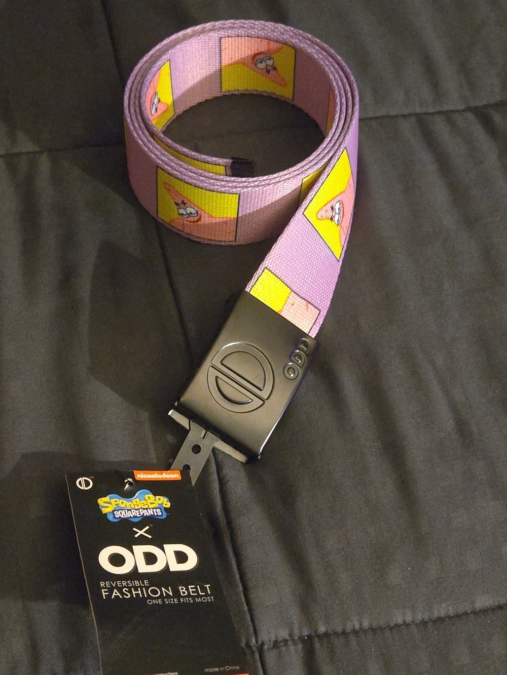 ODD x SpongeBob Reversible Unisex Fashion Belt in Lavender